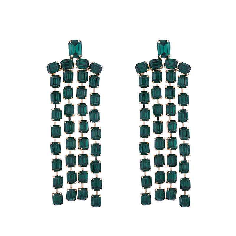 Wholesale Diamond Long Tassel Earrings